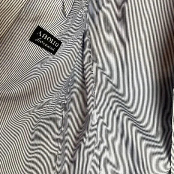 Adolfo Stripe Blue/White Men Blazer - Picture 12 of 14